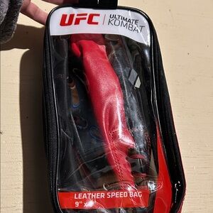 UFC Red and Black Leather Speed Bag